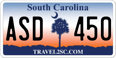 SC license plate ASD450