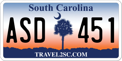 SC license plate ASD451