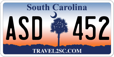 SC license plate ASD452