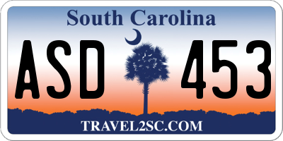 SC license plate ASD453
