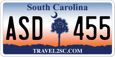 SC license plate ASD455