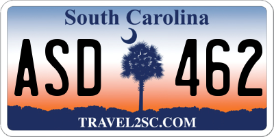 SC license plate ASD462