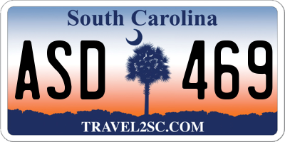 SC license plate ASD469