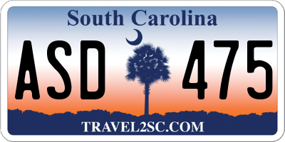 SC license plate ASD475