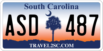 SC license plate ASD487