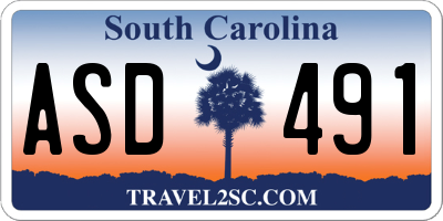SC license plate ASD491