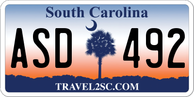 SC license plate ASD492