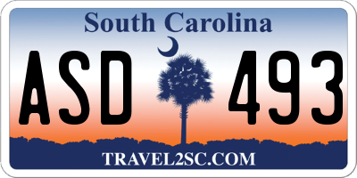 SC license plate ASD493