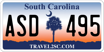 SC license plate ASD495