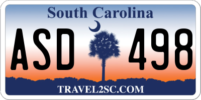 SC license plate ASD498