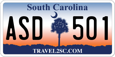 SC license plate ASD501
