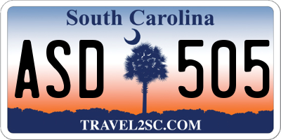 SC license plate ASD505
