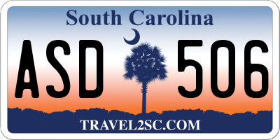 SC license plate ASD506