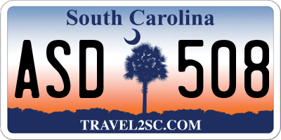 SC license plate ASD508