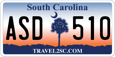 SC license plate ASD510