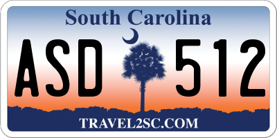 SC license plate ASD512