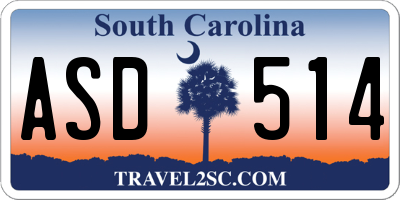 SC license plate ASD514