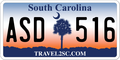 SC license plate ASD516