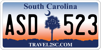 SC license plate ASD523