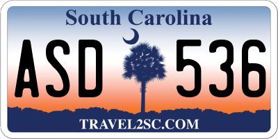 SC license plate ASD536