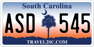 SC license plate ASD545