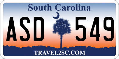 SC license plate ASD549