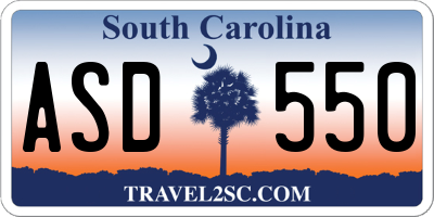 SC license plate ASD550