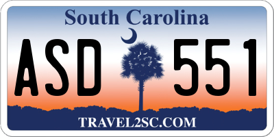 SC license plate ASD551