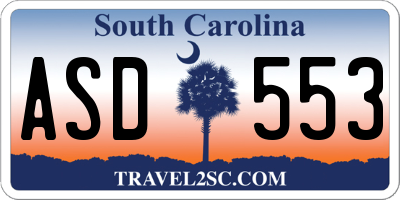 SC license plate ASD553