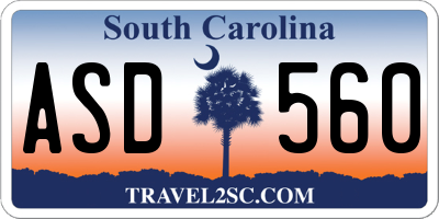 SC license plate ASD560