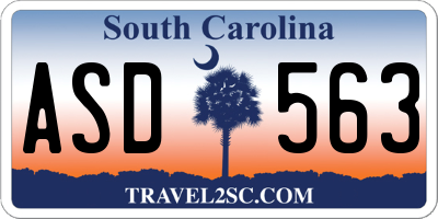 SC license plate ASD563