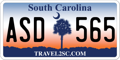 SC license plate ASD565