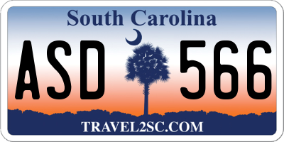 SC license plate ASD566