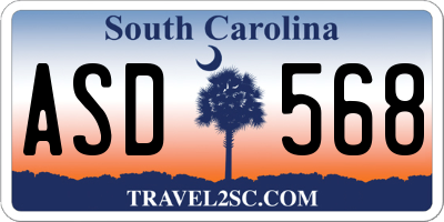 SC license plate ASD568