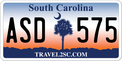 SC license plate ASD575
