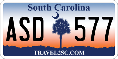 SC license plate ASD577