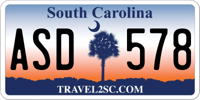 SC license plate ASD578