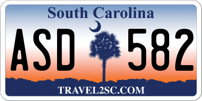 SC license plate ASD582
