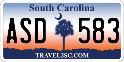 SC license plate ASD583