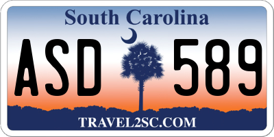 SC license plate ASD589