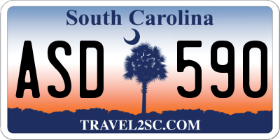 SC license plate ASD590