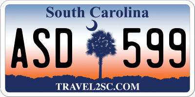 SC license plate ASD599