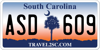 SC license plate ASD609