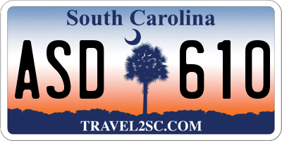 SC license plate ASD610