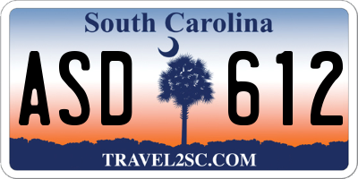 SC license plate ASD612