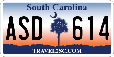 SC license plate ASD614