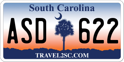 SC license plate ASD622