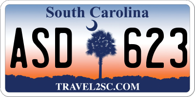 SC license plate ASD623