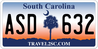 SC license plate ASD632