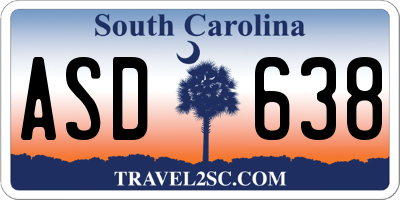 SC license plate ASD638